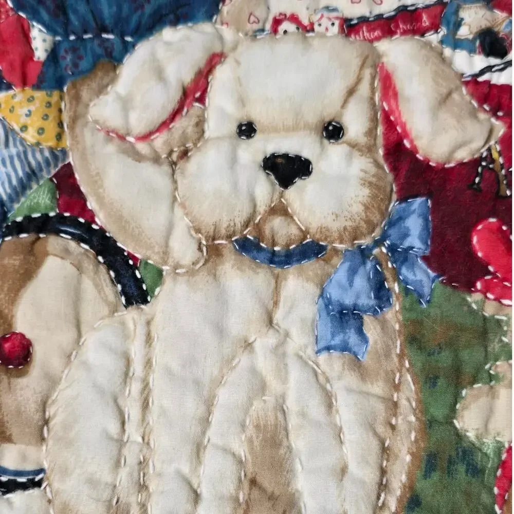 Vintage Raggedy Ann Andy Handmade Applique Quilt 32x42 Folk Art